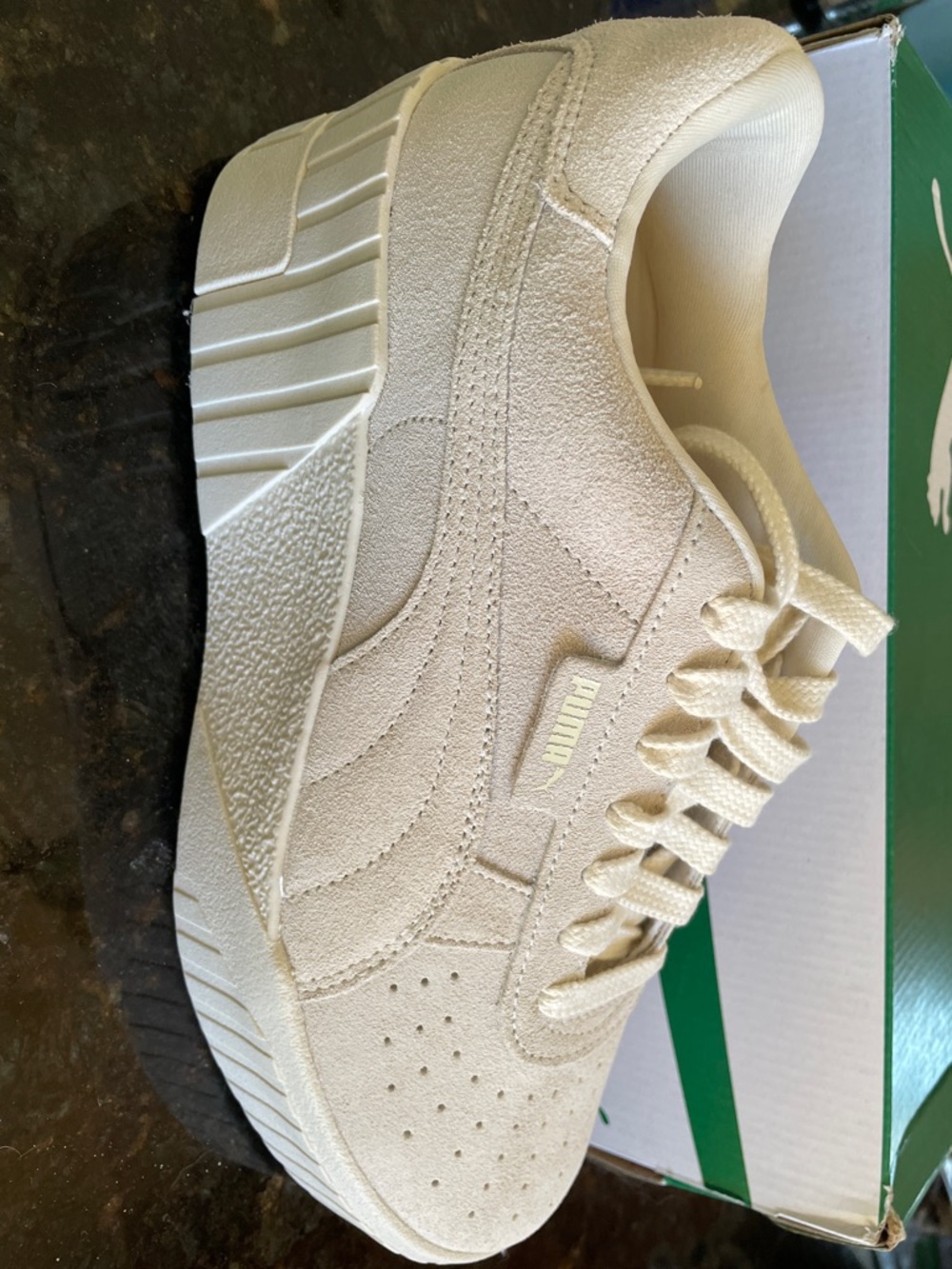 Puma Cream Suede Platform Lace-Up Sneaker